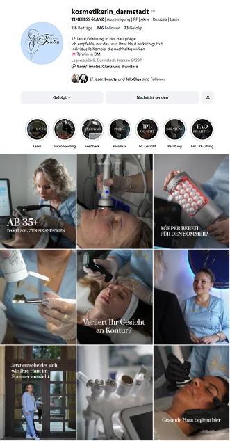 Instagram Feed Timeless Glanz Kosmetikstudio